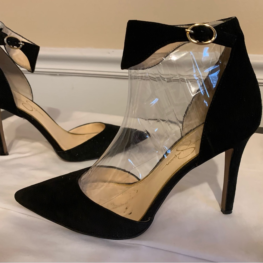 Jessica Simpson Black Suede Ankle Straps